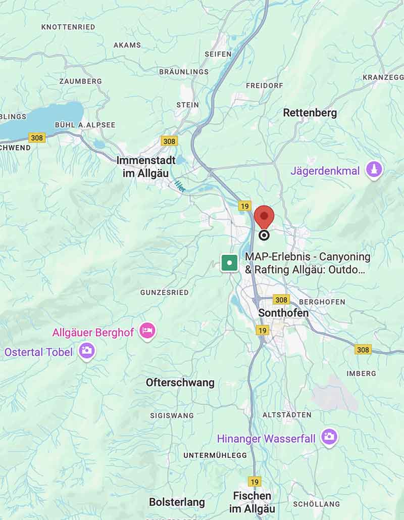 Karte Allgäu Kempten Sonthofen Immenstadt Oberstaufen Burgberg Füssen