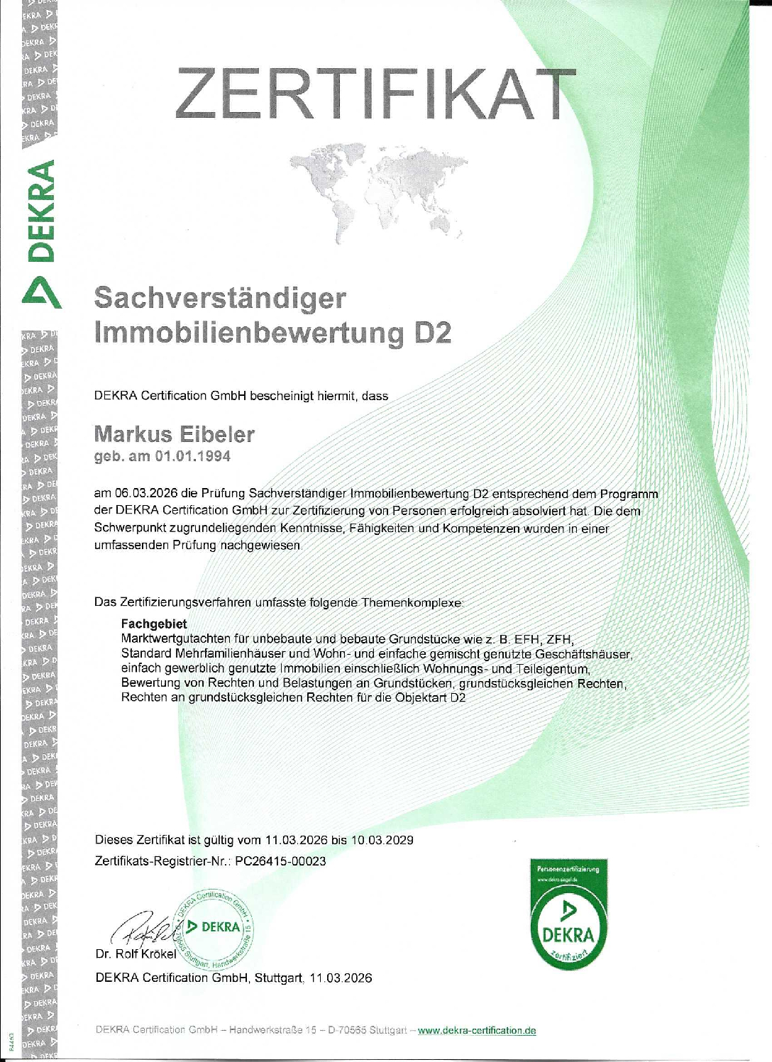 Zertifikat D2